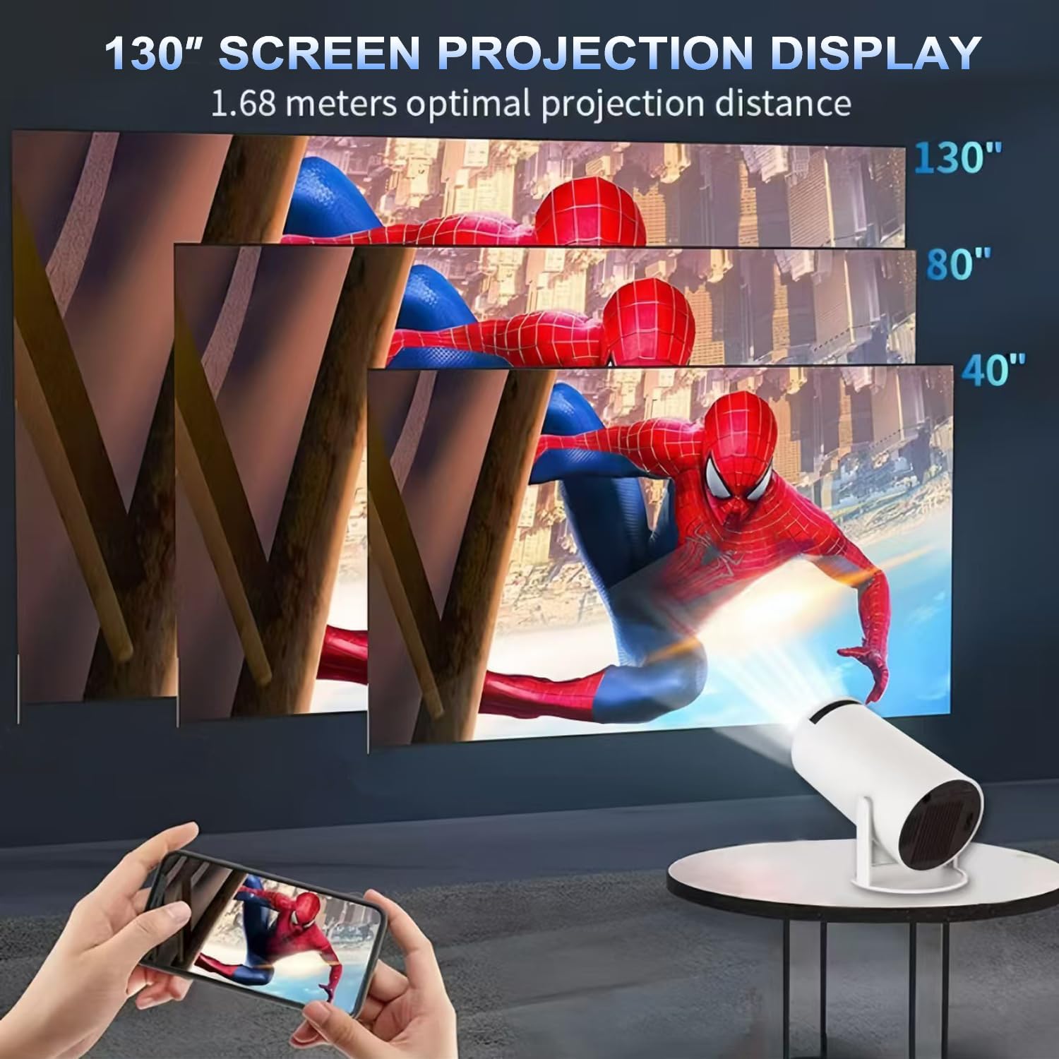 🎥 Mini Proyector Portátil Inteligente – Cine en Casa y al Aire Libre