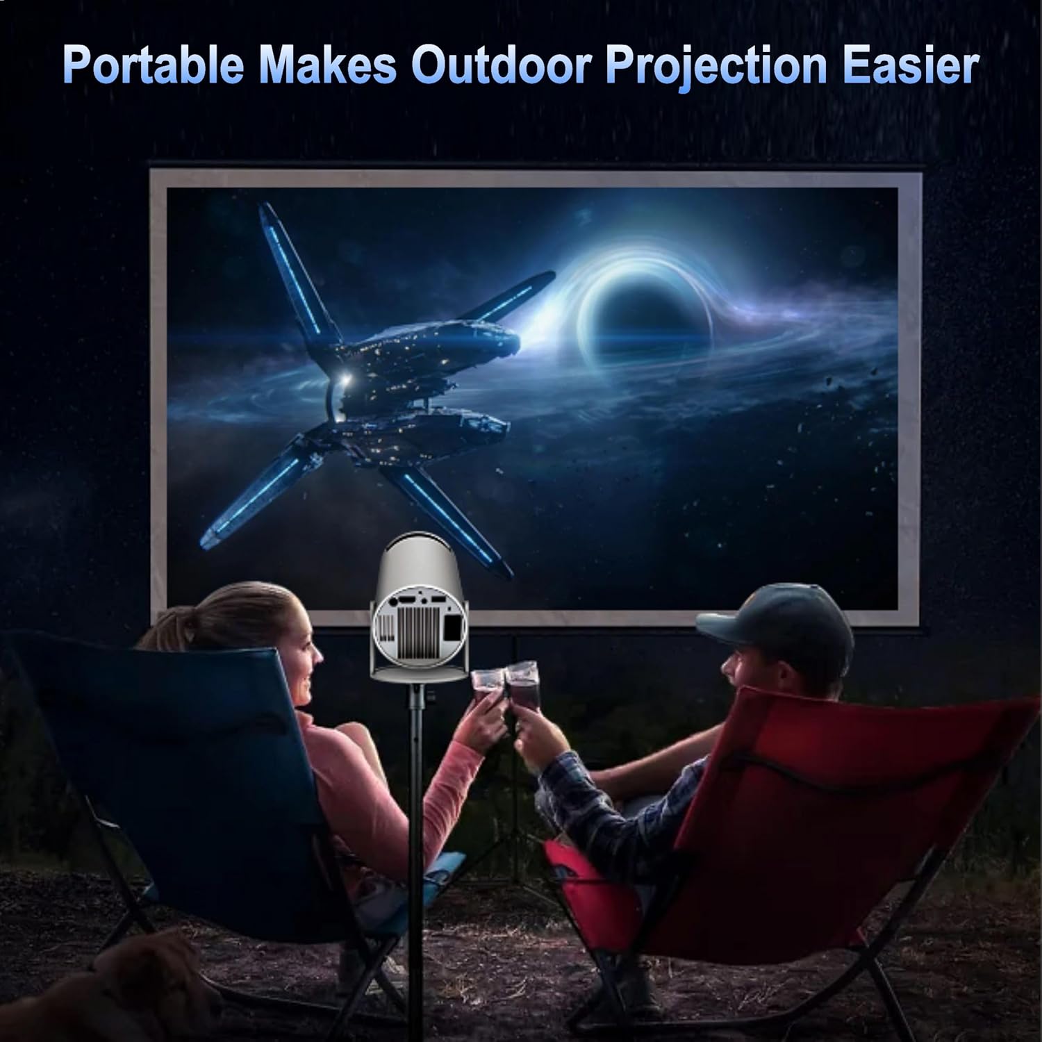 🎥 Mini Proyector Portátil Inteligente – Cine en Casa y al Aire Libre