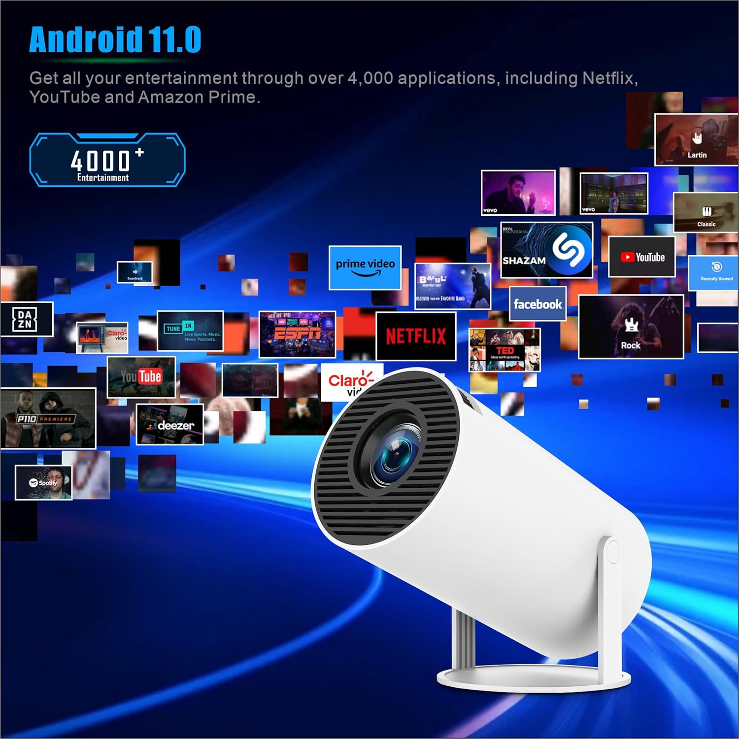 🎥 Mini Proyector Portátil Inteligente – Cine en Casa y al Aire Libre